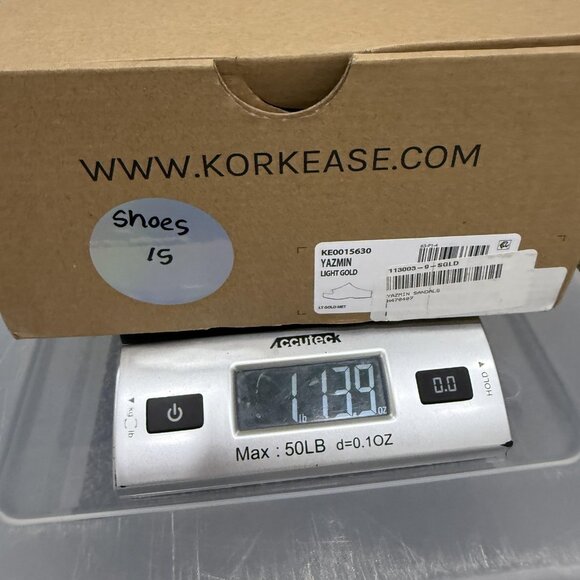 Kork-Ease Yazmin Sandals Womens Size 9 Light Gold Leather Wedge Slides Platform - Picture 12 of 12